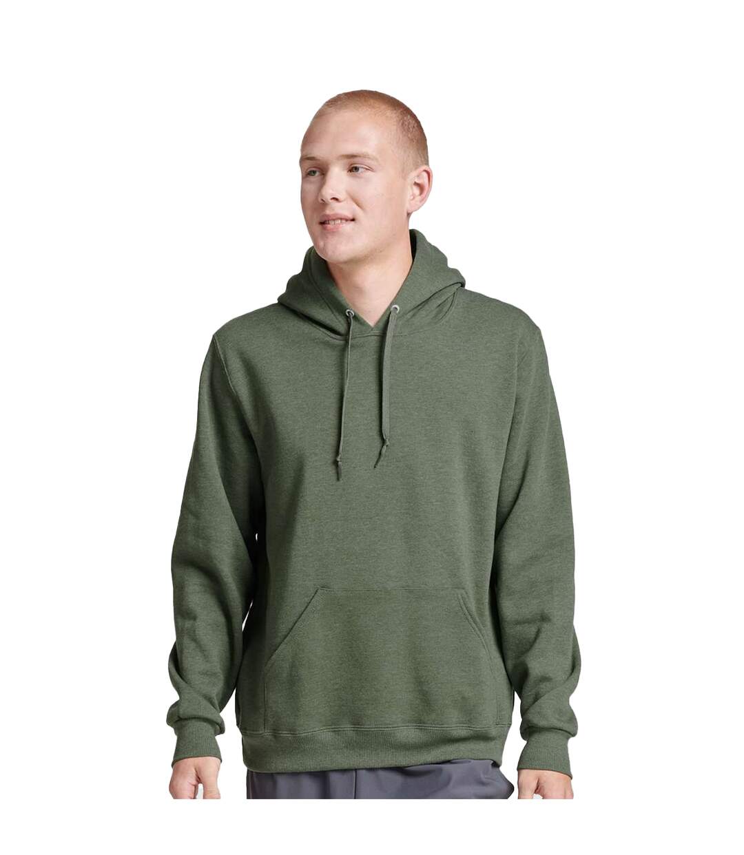 Unisex Adult Eco Premium Hoodie Military Green Heather Jerzees-4