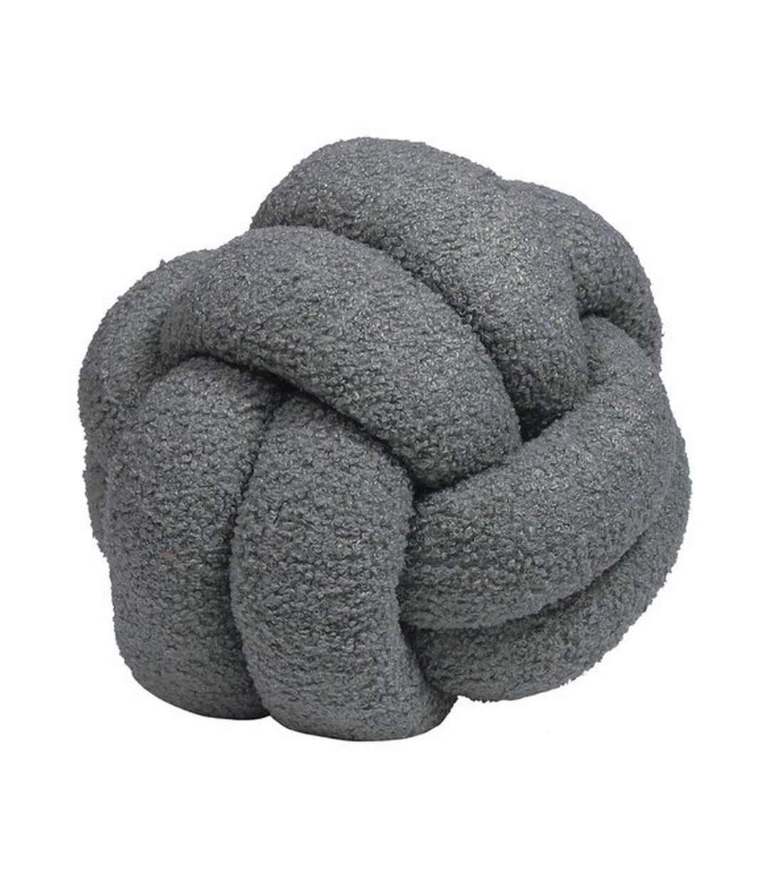 Boucle fleece knotted cushion one size charcoal Furn