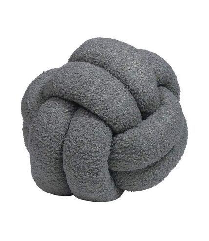 Furn Boucle Fleece Knotted Throw Pillow (Charcoal) (One Size) - UTRV2522