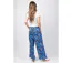 Pantalon été jambes larges MELODY imprimé floral bleu Coton Du Monde-4