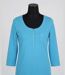 MAYFLOWER DIMITRI1 - Tee-shirt manches 3/4 bleu : maille flammée et confort pur coton-3