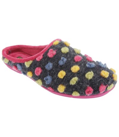 Sleepers Womens/Ladies Amy Spotted Knit Mule Slippers (Fuchsia/Multi) - UTDF496