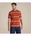 Mens Pointer Striped Short-sleeved T-shirt Red Beach Craghoppers-1