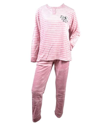 Pyjama Femme Long SWEET SECRET Q1578 POLAIRE MAUVE