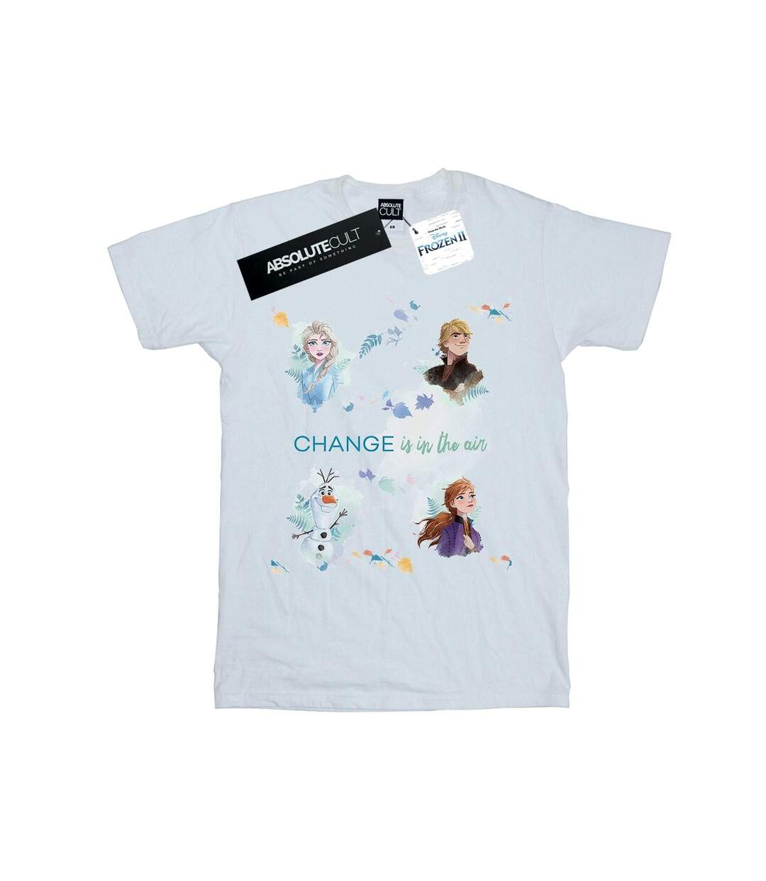 Disney Womens/Ladies Frozen 2 Change Is In The Air Cotton Boyfriend T-Shirt (Blanc) - UTBI24431-1