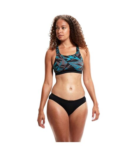 Ensemble De Maillot De Bain 2 Pièces Motif/style Géométrique Femme Noir Bleu Imprimé Speedo