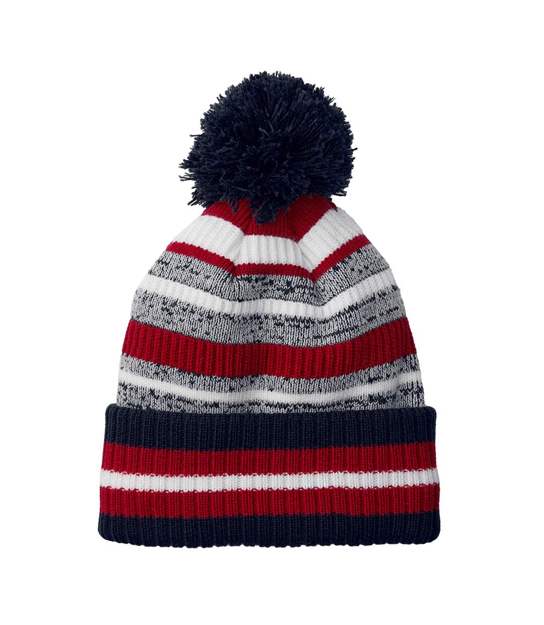 Unisex Adult Striped Beanie French Navy Classic Red White Beechfield-1