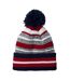 Unisex Adult Striped Beanie French Navy Classic Red White Beechfield-1