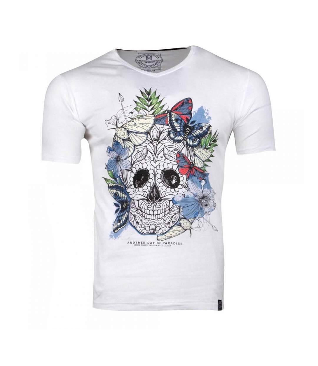 T-shirt Blanc Homme La Maison Blaggio Mexico - M-1