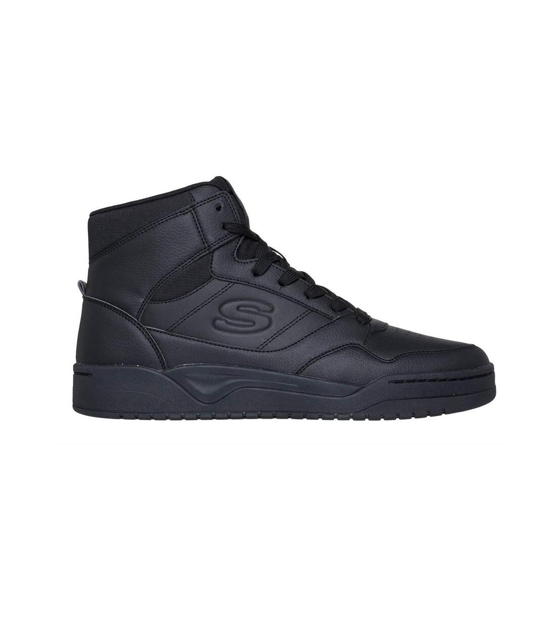 Mens Overlay High Top Trainers Black Skechers-3