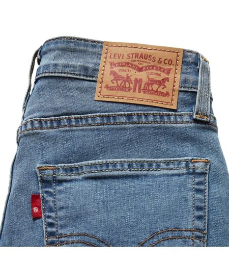 Womens/ladies 721 Leather Patch High Rise Skinny Jeans Blue Levis