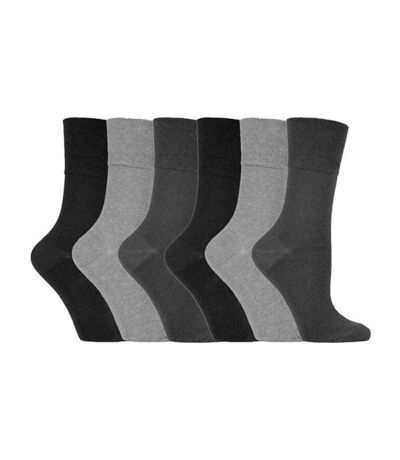 6 Pack Ladies Non Elastic Loose Top Patterned Cotton Rich Socks