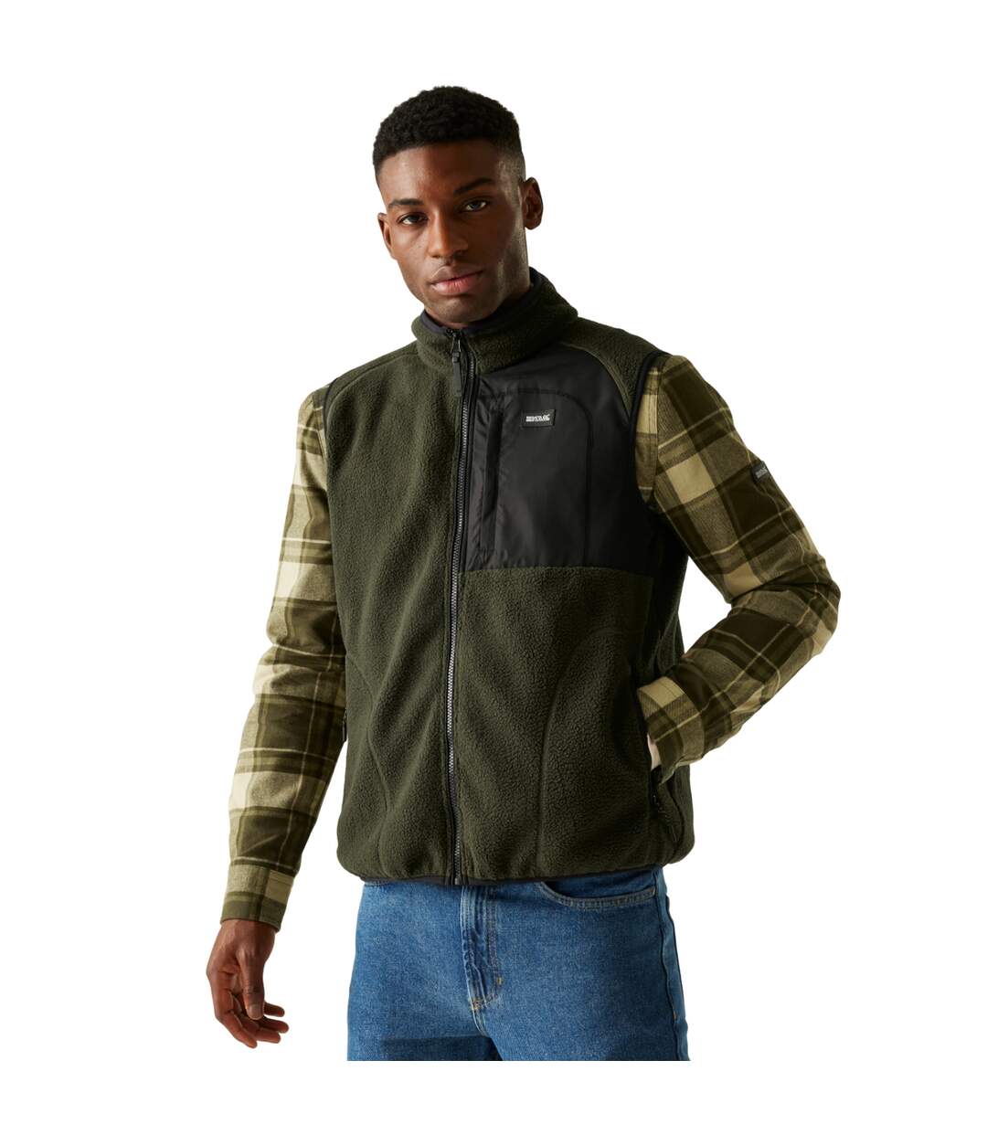 Mens Frankie Borg Body Warmer Dark Khaki Regatta-1