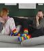 1 Pack Rainbow Striped Thermal Non Slip Slipper Socks for Winter-3