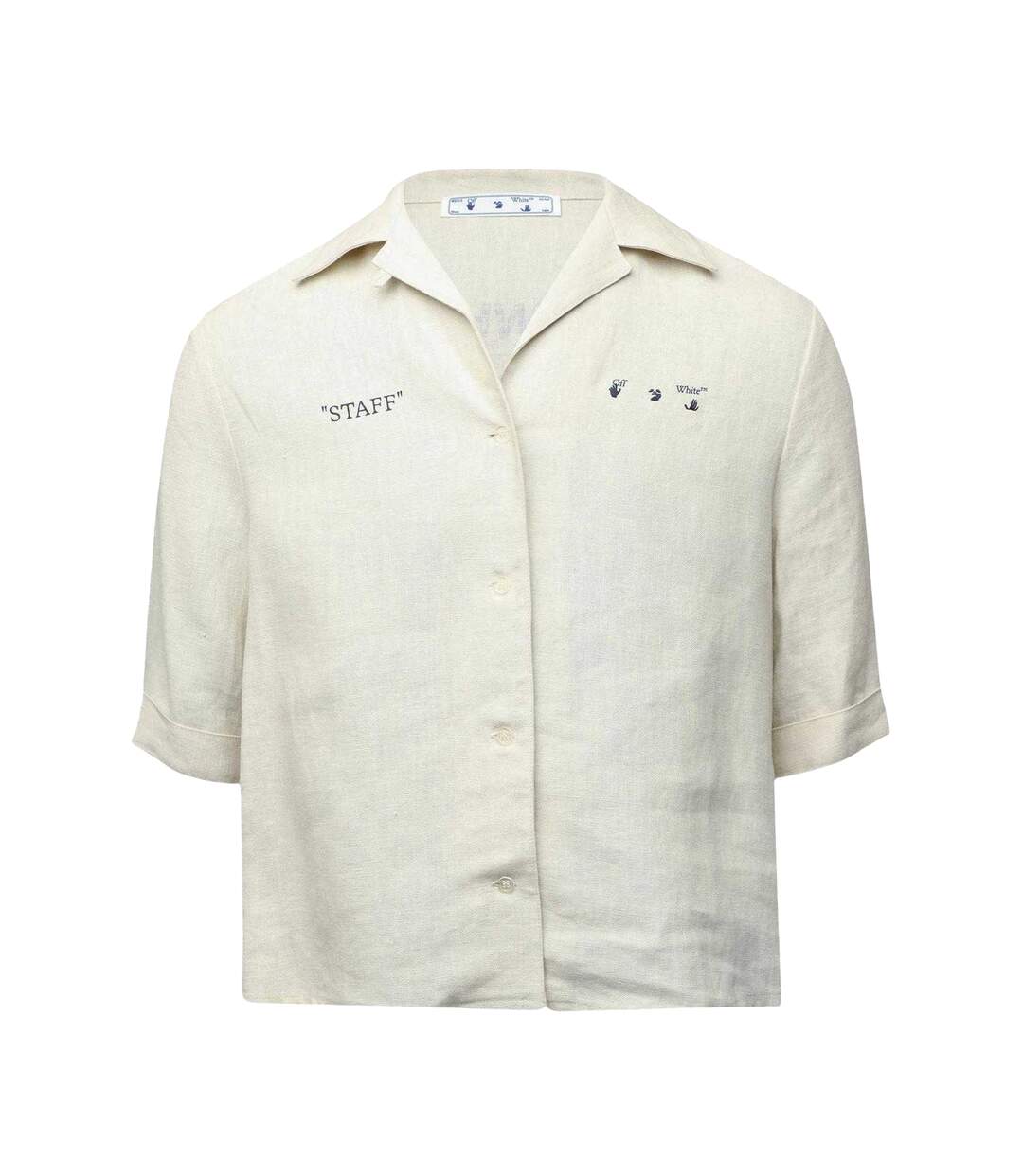 Chemise Motif/style Logo Femme Beige Clair Off White-1