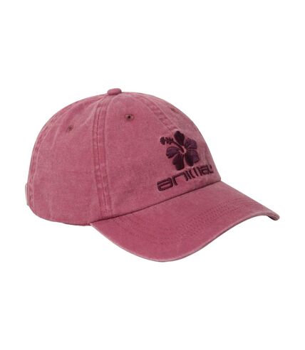 Womens/ladies emily logo organic baseball cap burgundy Animal