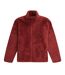 Mens teddy fleece jacket dark red Animal