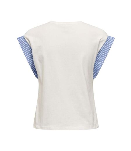 T-Shirt blanc/bleu femme only dawn