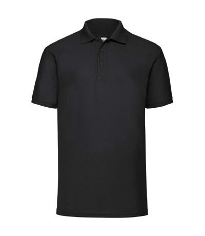 Fruit Of The Loom Mens 65/35 Pique Short Sleeve Polo Shirt (Black)
