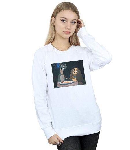 Disney - Sweat LADY AND THE TRAMP SPAGHETTI SLURP - Femme (Blanc) - UTBI12838
