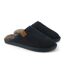 Mens tipped sheepskin slippers navy Eastern Counties Leather