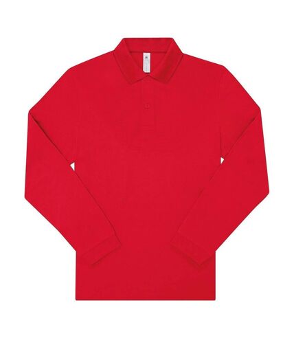 Polo manches longues- Homme - PU425 - rouge