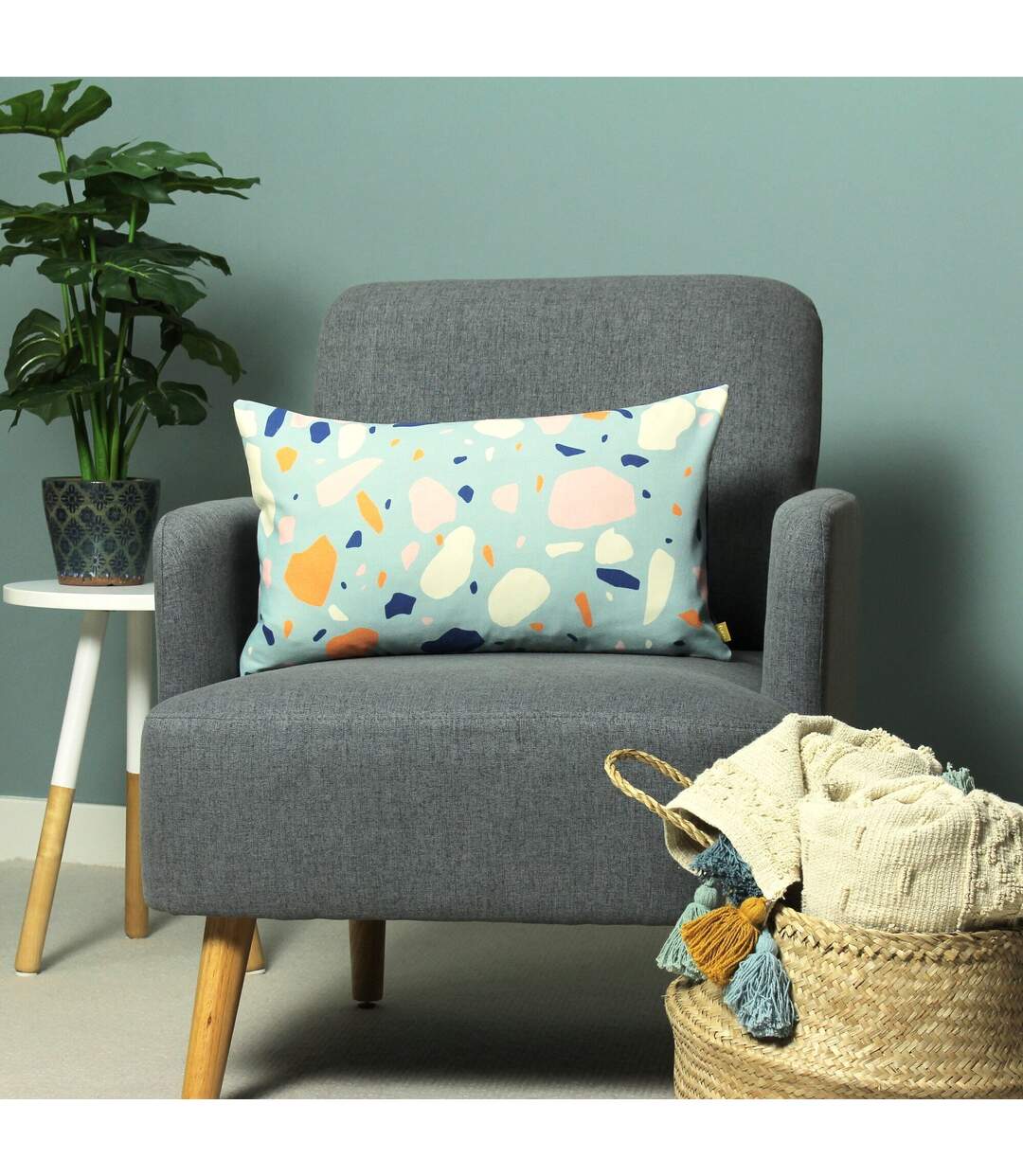 Terra cushion cover 30cm x 50cm aqua blue Furn