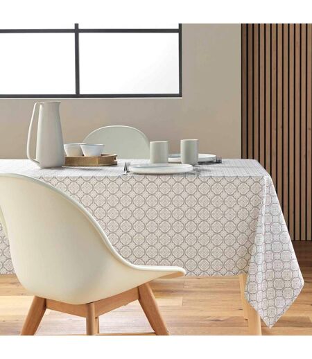 Nappe Antitache Imprimé Costaria 145x240cm Naturel