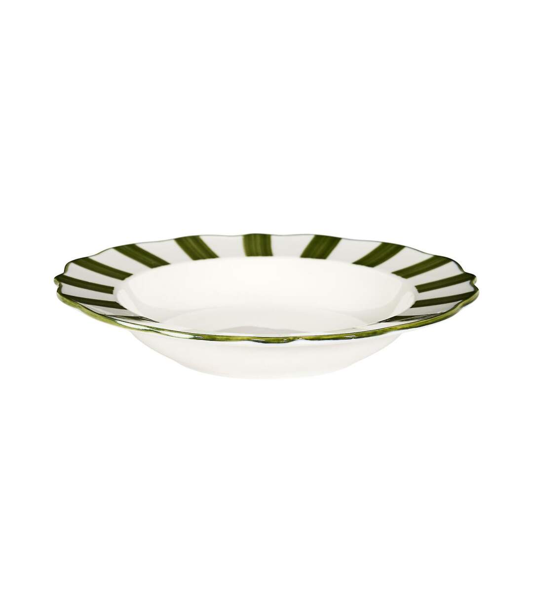 Lot de 6 Assiettes Creuses Cleo 20cm Vert & Blanc-2