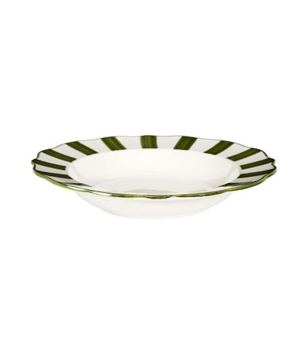 Lot de 6 Assiettes Creuses Cleo 20cm Vert & Blanc