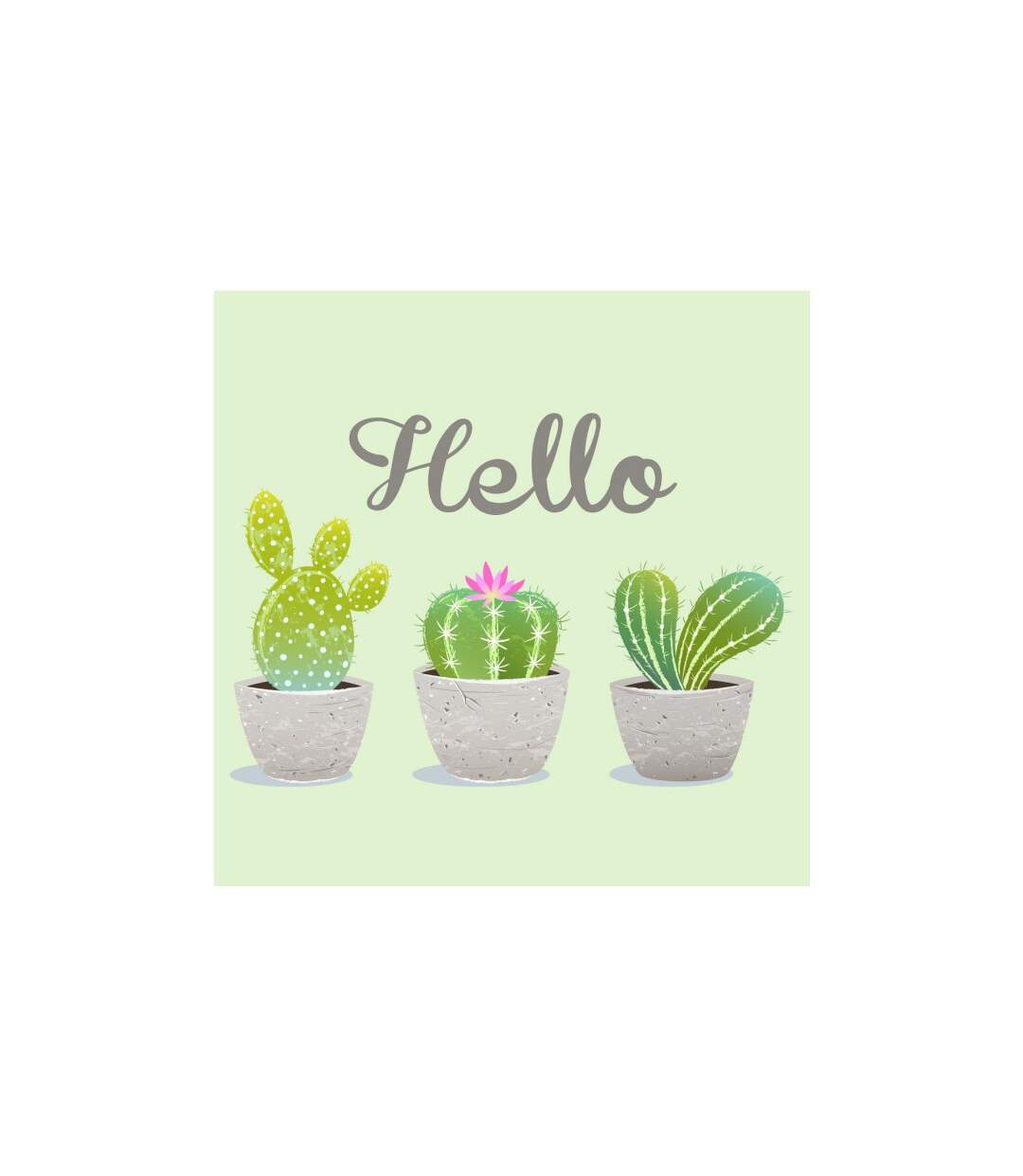 Lot de 20 Serviettes en Papier Hello Cactus 33x33cm Vert-1