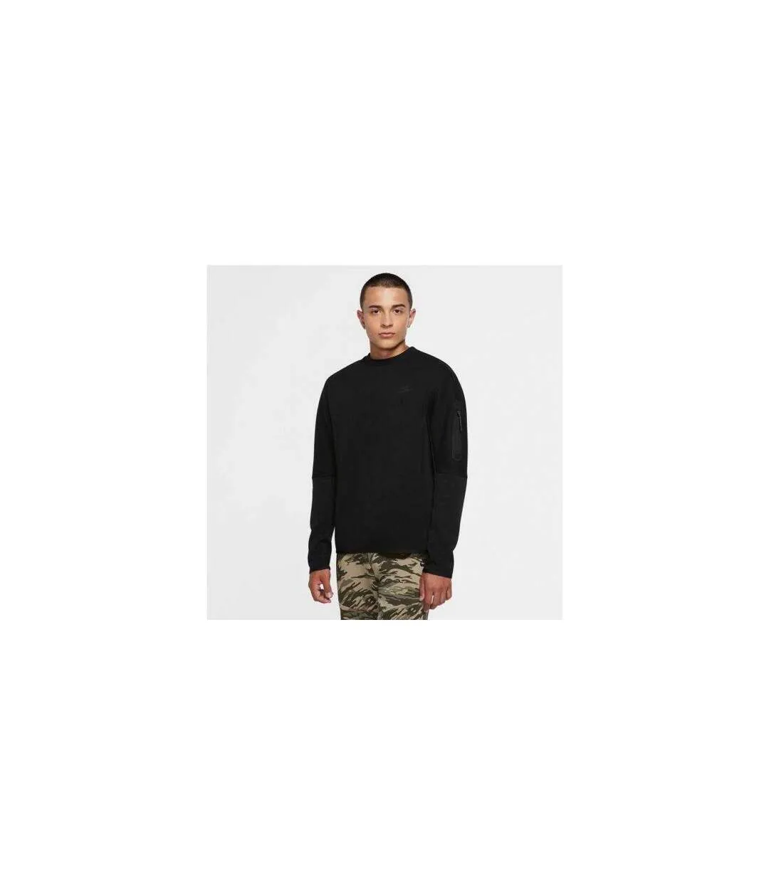 Mens Nsw Fleece Crew Neck Sweatshirt Black Nike-1