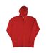 Sweatshirt Uni À Capuche Et Fermeture Zippée Femme Rouge SG-3