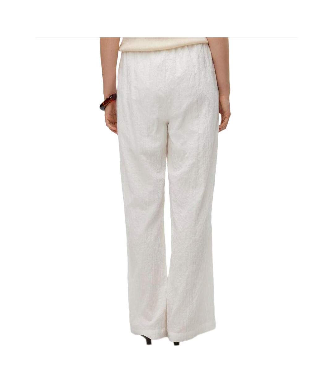 Pantalon toile blanc femme vero moda viola-2