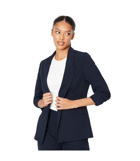 Womens/ladies ruched blazer navy Dorothy Perkins