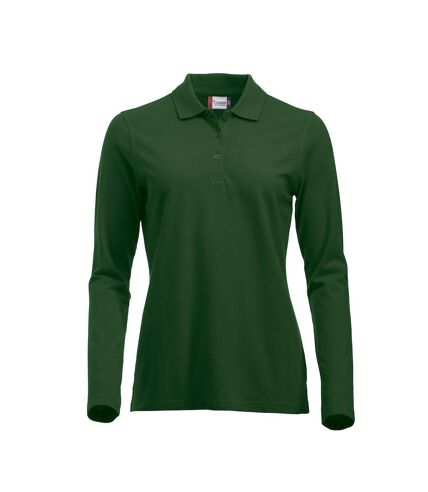 Clique Womens/Ladies Classic Marion Long-Sleeved Polo Shirt (Bottle Green)