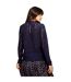 Womens/ladies Lace Wrap Top Navy Little Mistress-3
