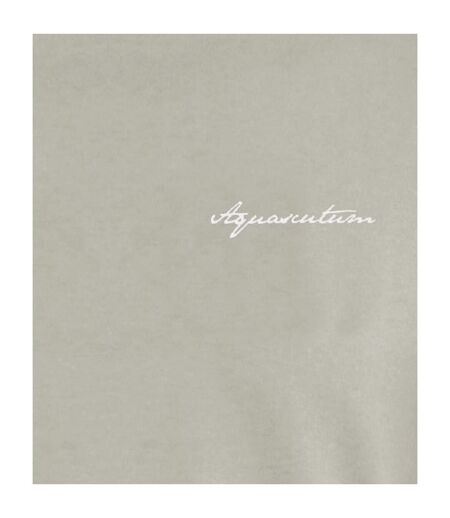 Mens Embroidered Logo Cotton T-shirt Grey Aquascutum