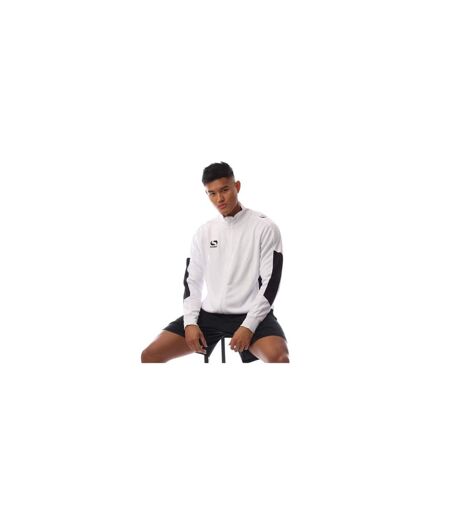 Mens Colour Block Track Jacket White Black Sondico