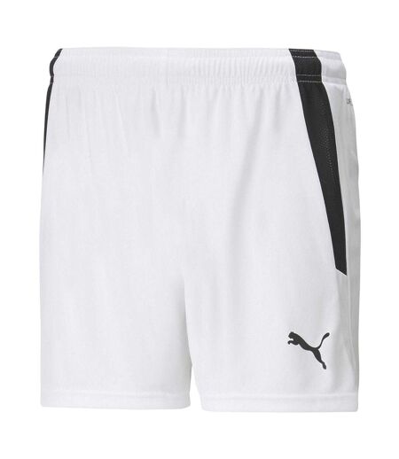Womens/ladies Team Liga Football Shorts White Black Puma