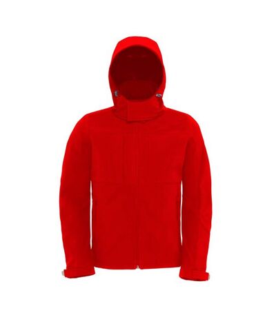B&C Mens Hooded Soft Shell Jacket (Red)