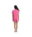 Womens/ladies Notch Neck Short Pyjama Set Pink Be You-3