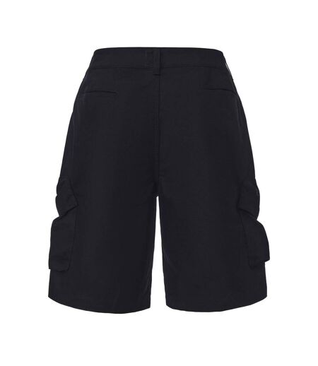 Mens Cotton Reinforced Tailored Casual Cargo Shorts Black Pretty Green