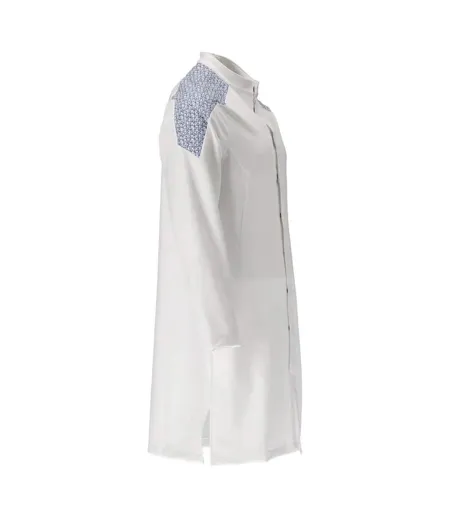 Mens Smock Food & Care Full Apron 5xl White Azure Blue Mascot