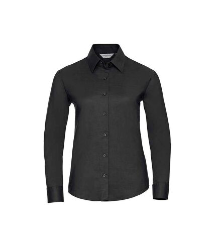 Russell Womens/Ladies Oxford Easy-Care Long-Sleeved Shirt (Black)