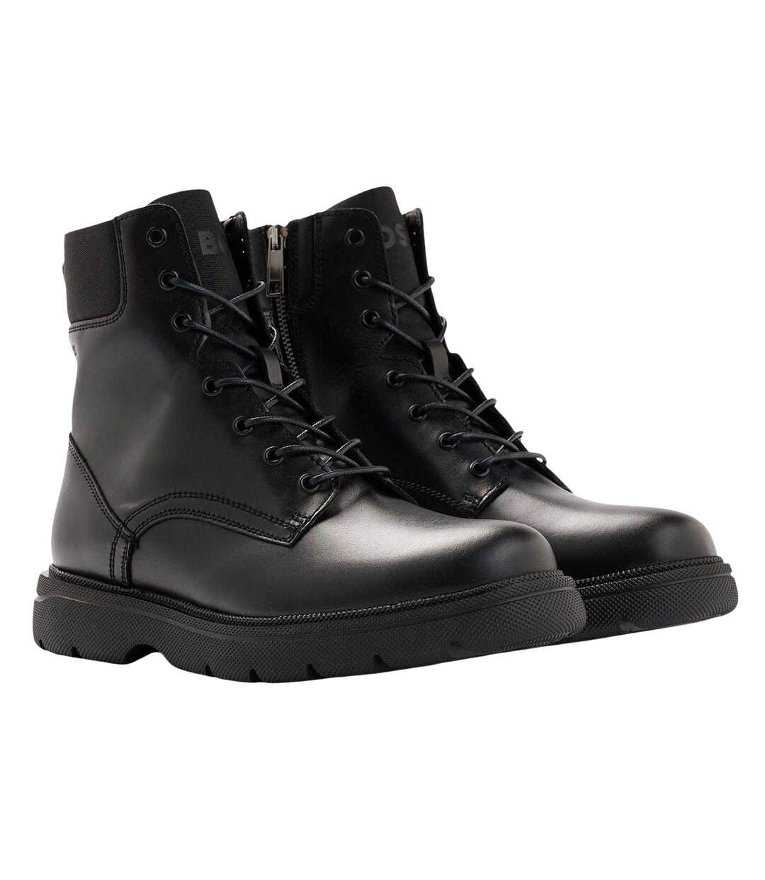 Mens Jacob Leather Ankle Boots Black Boss-1