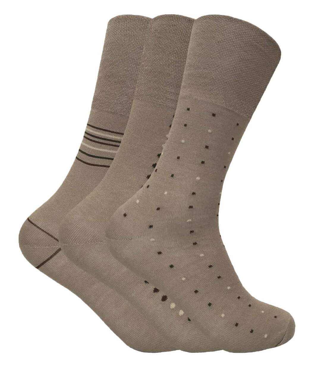 3 Paires Chaussettes Homme Bambou sans Élastique