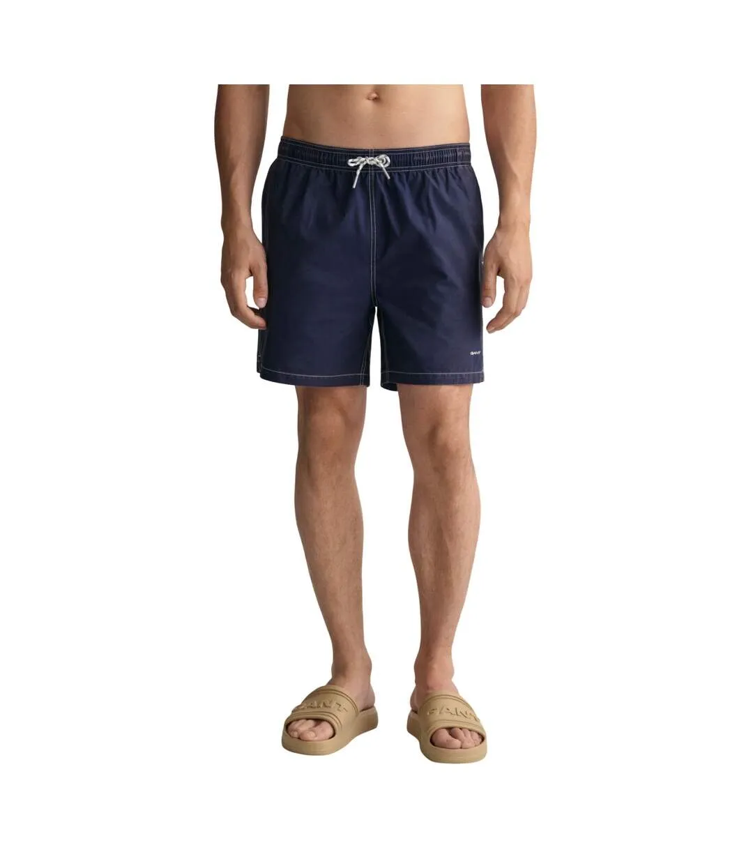 Mens Plain Classic Swim Shorts Blue Gant-2