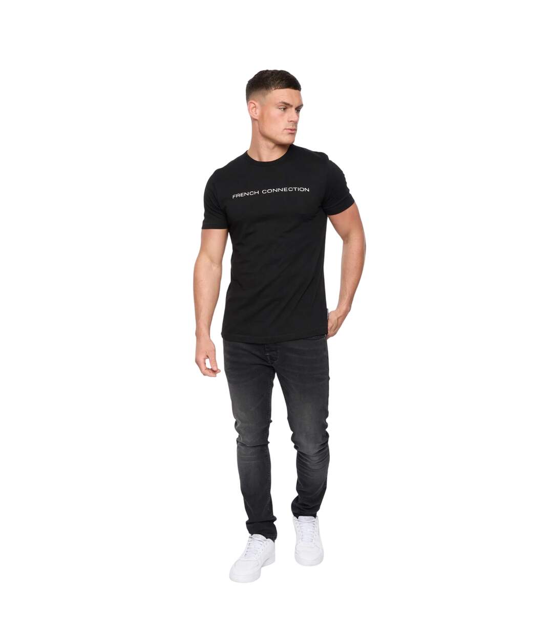 Mens logo t-shirt black/white French Connection-3