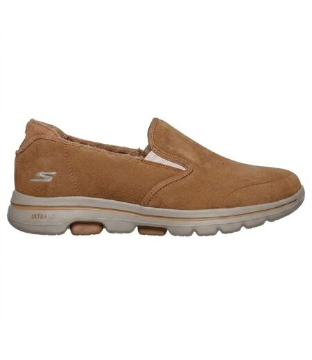 Womens/ladies Gowalk Suede Trainers Chestnut Skechers